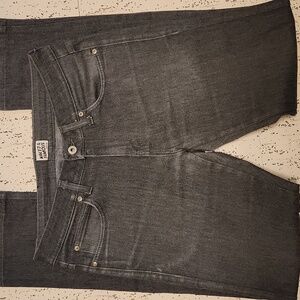 Naked & Famous Denim Dark Grey Straight Slim Leg Denim Jeans